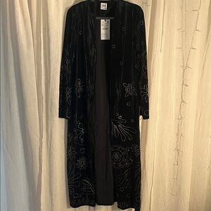 Zara Black Coat with Embroidery